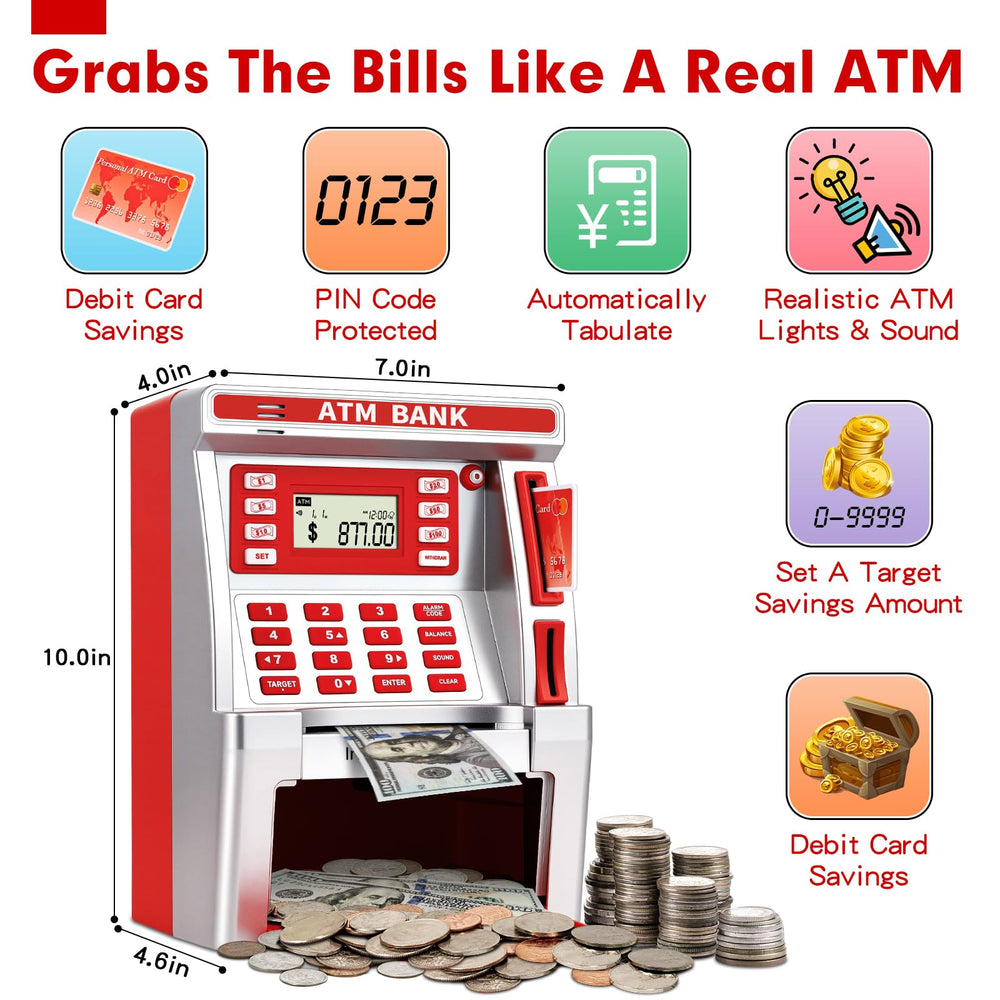 BAODLON red ATM deposit scroll automatically rolls in notes.
