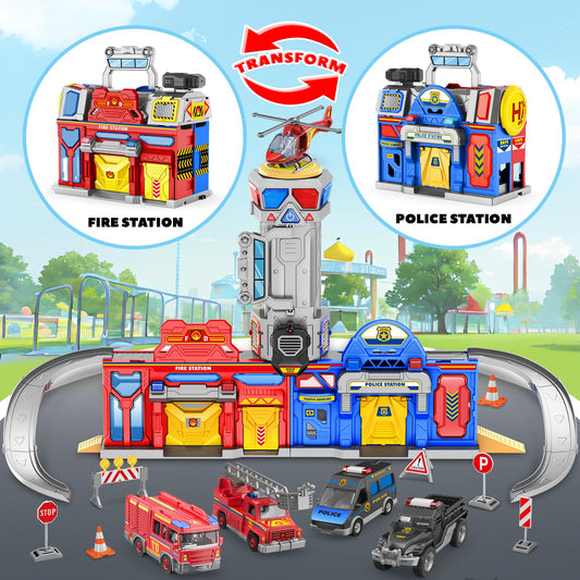 Baodlon rescue vehicles with fire trucks and police cars for action scenarios