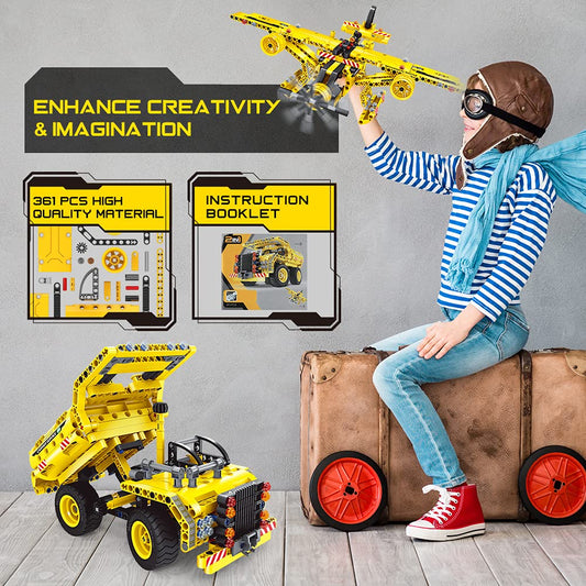 Baodlon STEM dump truck model promotes hands-on learning with durable parts.
