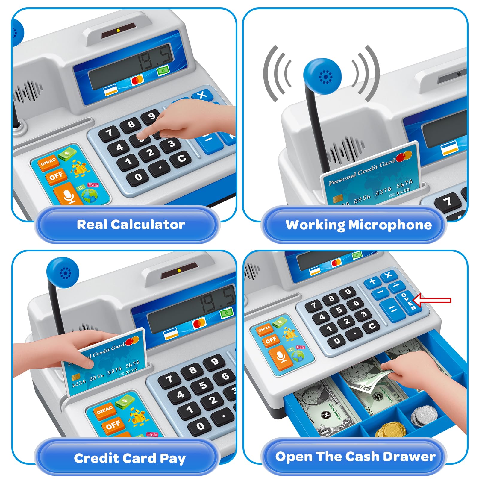 BAODLON Toy card swipe feature encouraging counting and basic financial literacy through play