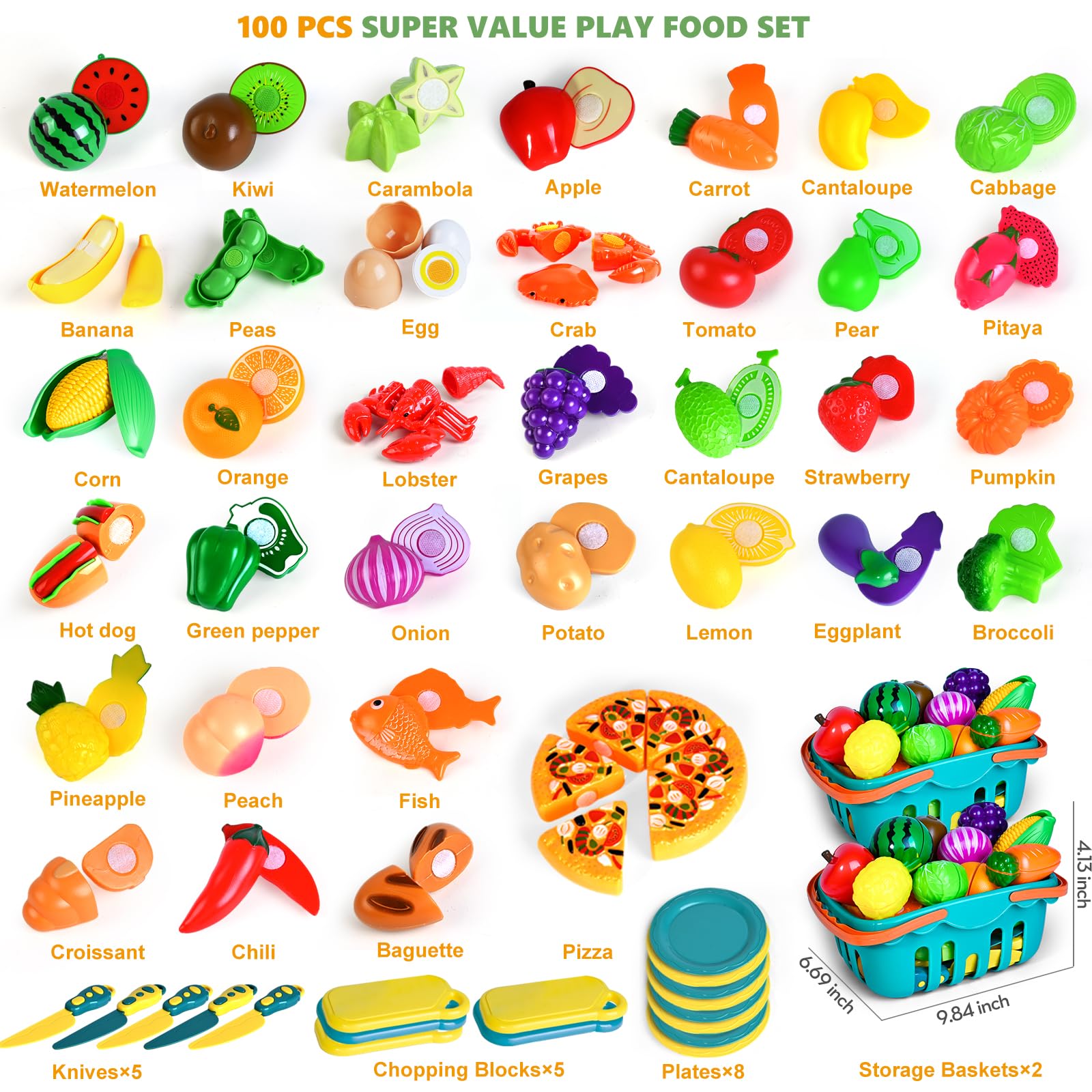 BAODLON variety fake food with 82 mini pieces fuels imaginative meals.