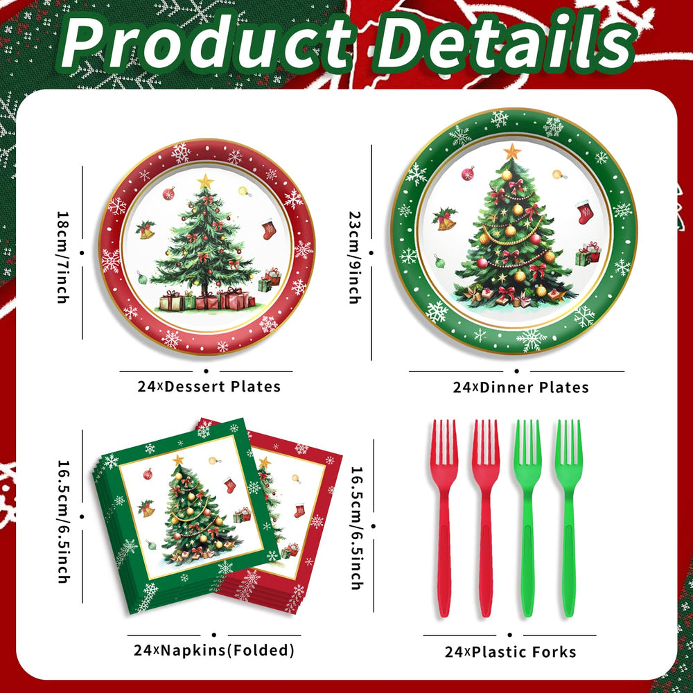 Baolaiballoon Christmas dessert plates, 7-inch, perfect for festive treats.