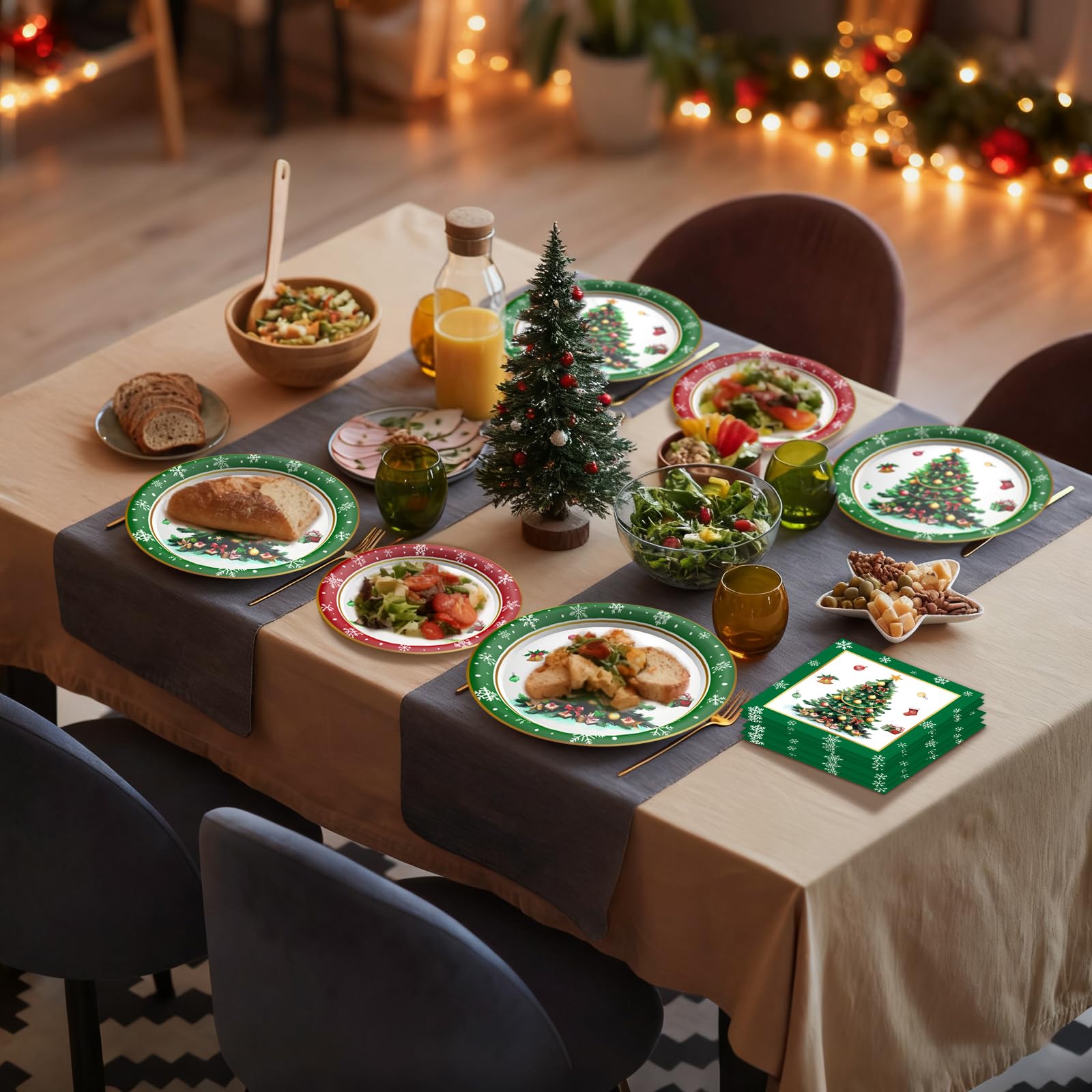 Baolaiballoon Christmas tree plate design adds festive centerpiece.