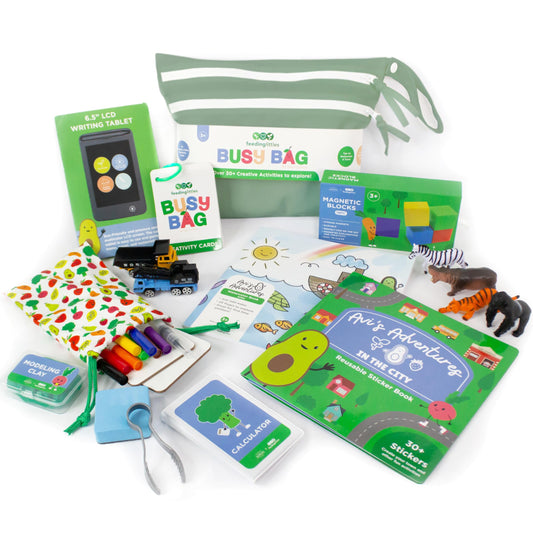 BapronBaby Feeding Littles Busy Bag Sage packaging for portable toddler activity on the go
