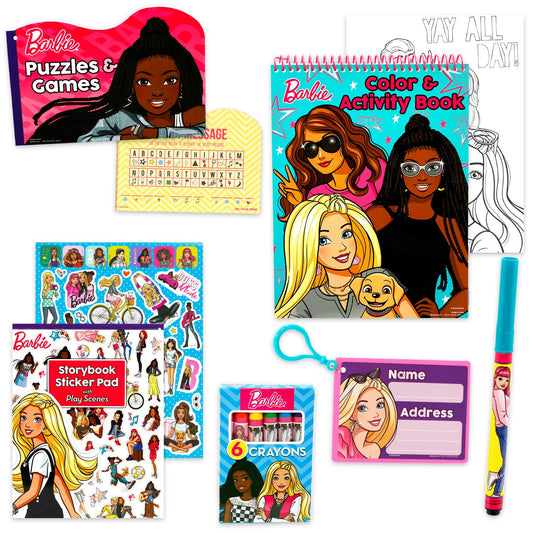Barbie activity portfolio tri-fold case for organized on-the-go activities