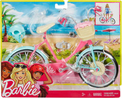 Barbie basket with removable pink flowers for decor swaps during play.