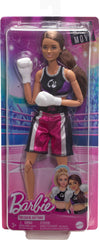 Barbie Made to Move boxer figure with gloves supports cooperative play and sharing.