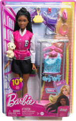 Barbie Brooklyn doll wearing varsity jacket for a trendy, fashion-forward look.