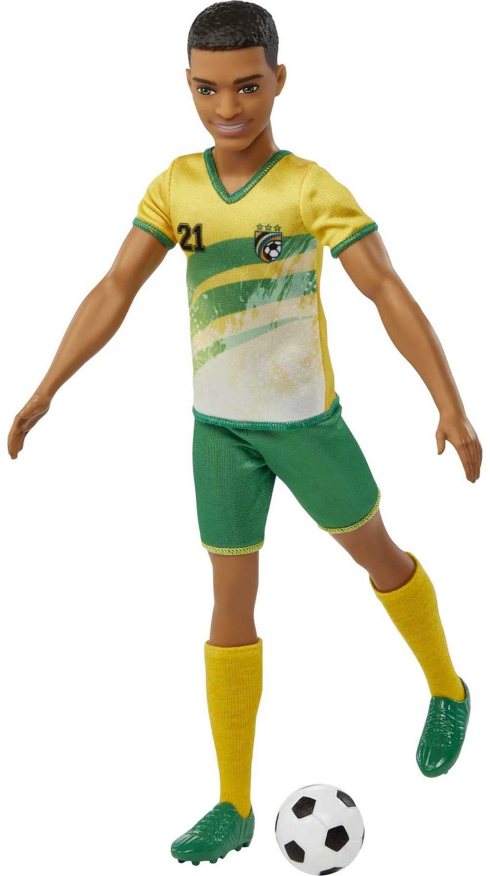 Barbie Careers Ken Soccer Doll with cleats for authentic game moments