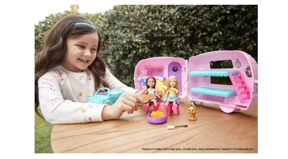 Detailed camper interior with Chelsea doll for immersive pretend play