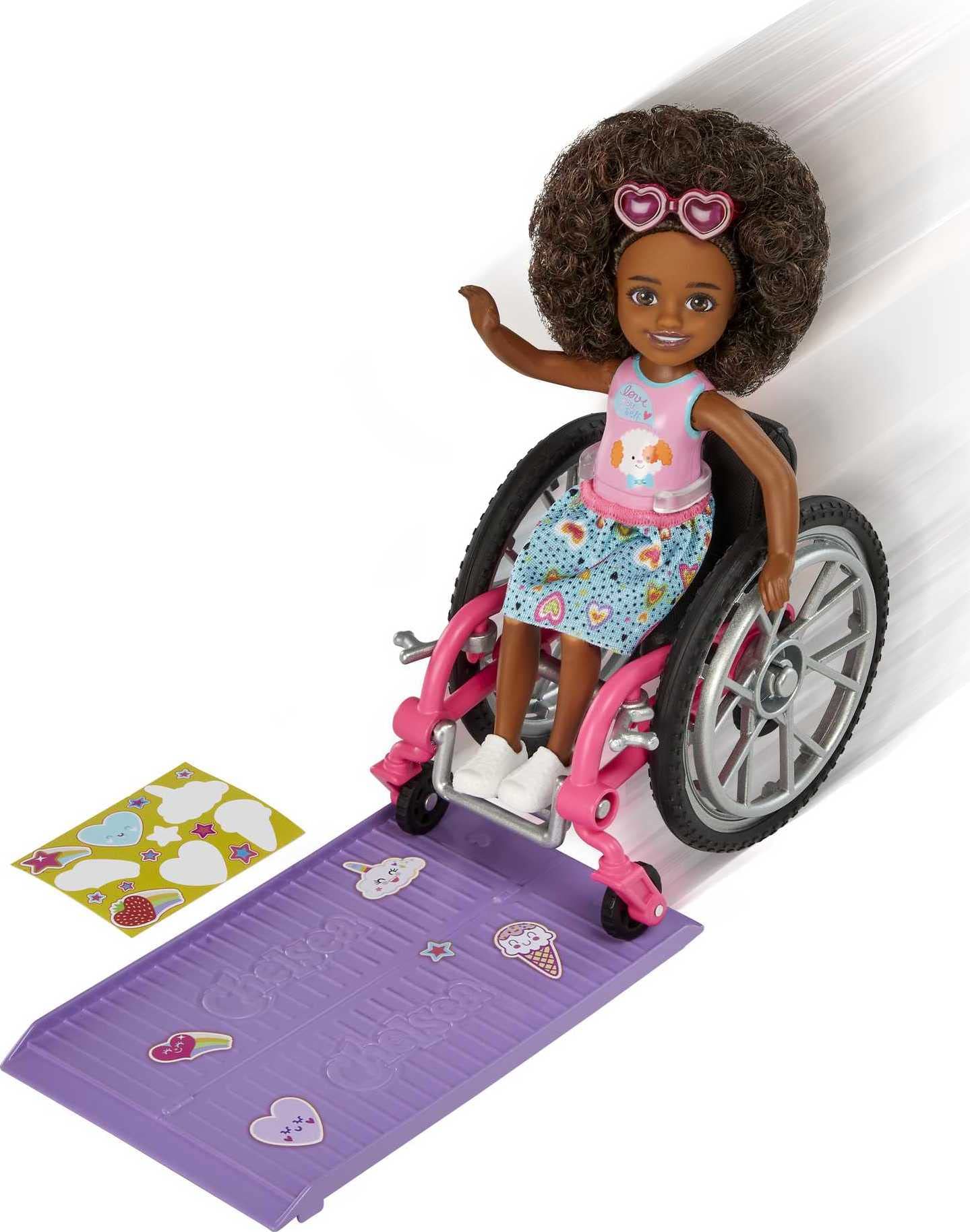 Barbie Chelsea doll sticker sheet to customize wheelchair and ramp