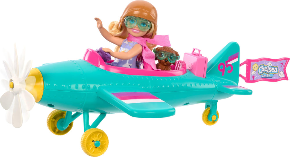 Barbie Chelsea two-seater plane for imaginative travel play and storytelling