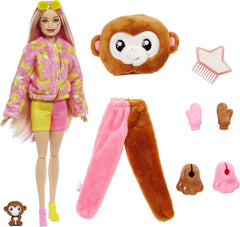 Barbie Cutie Reveal banana-print fleece and pet-bed feature