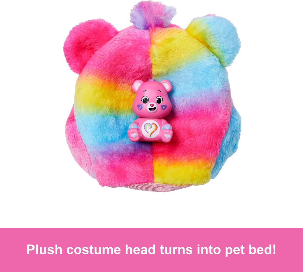 Barbie Cutie Reveal Care Bears mini bear bed for imaginative storytelling.