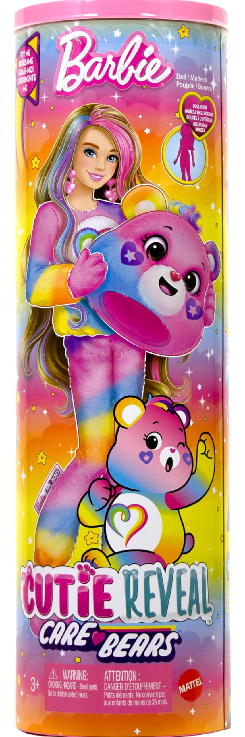 Barbie Cutie Reveal Care Bears 10-surprise unboxing inspires imaginative storytelling.