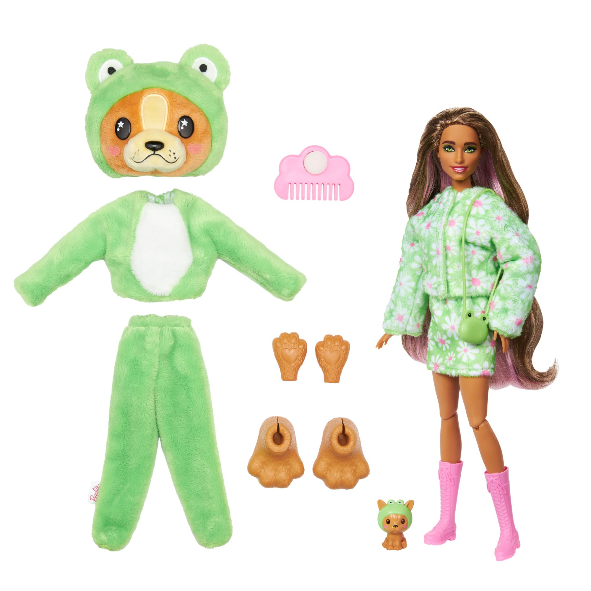 Barbie Cutie Reveal color-change feature shown with ice water effect