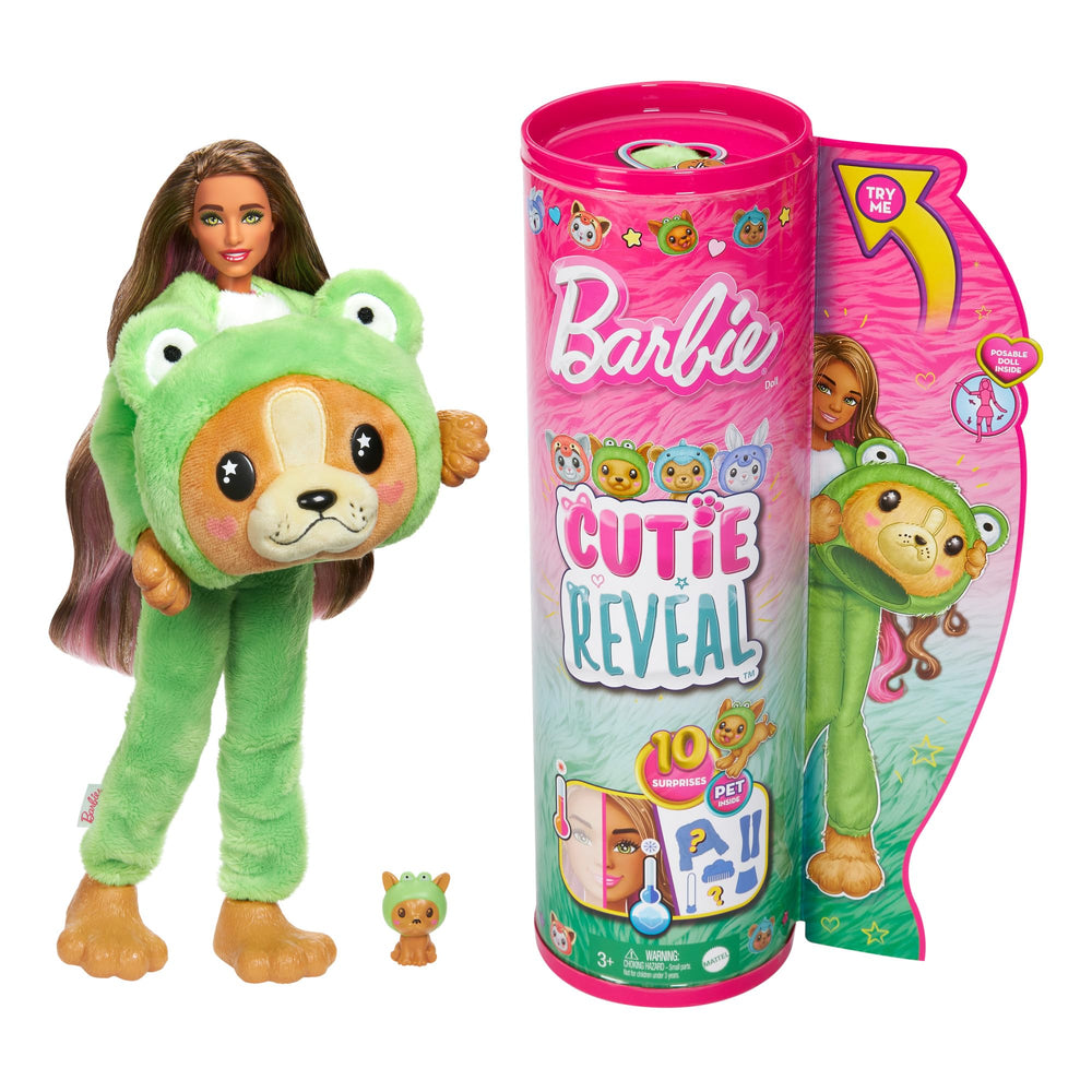 Barbie Cutie Reveal doll wearing kitten red panda costume for imaginative play