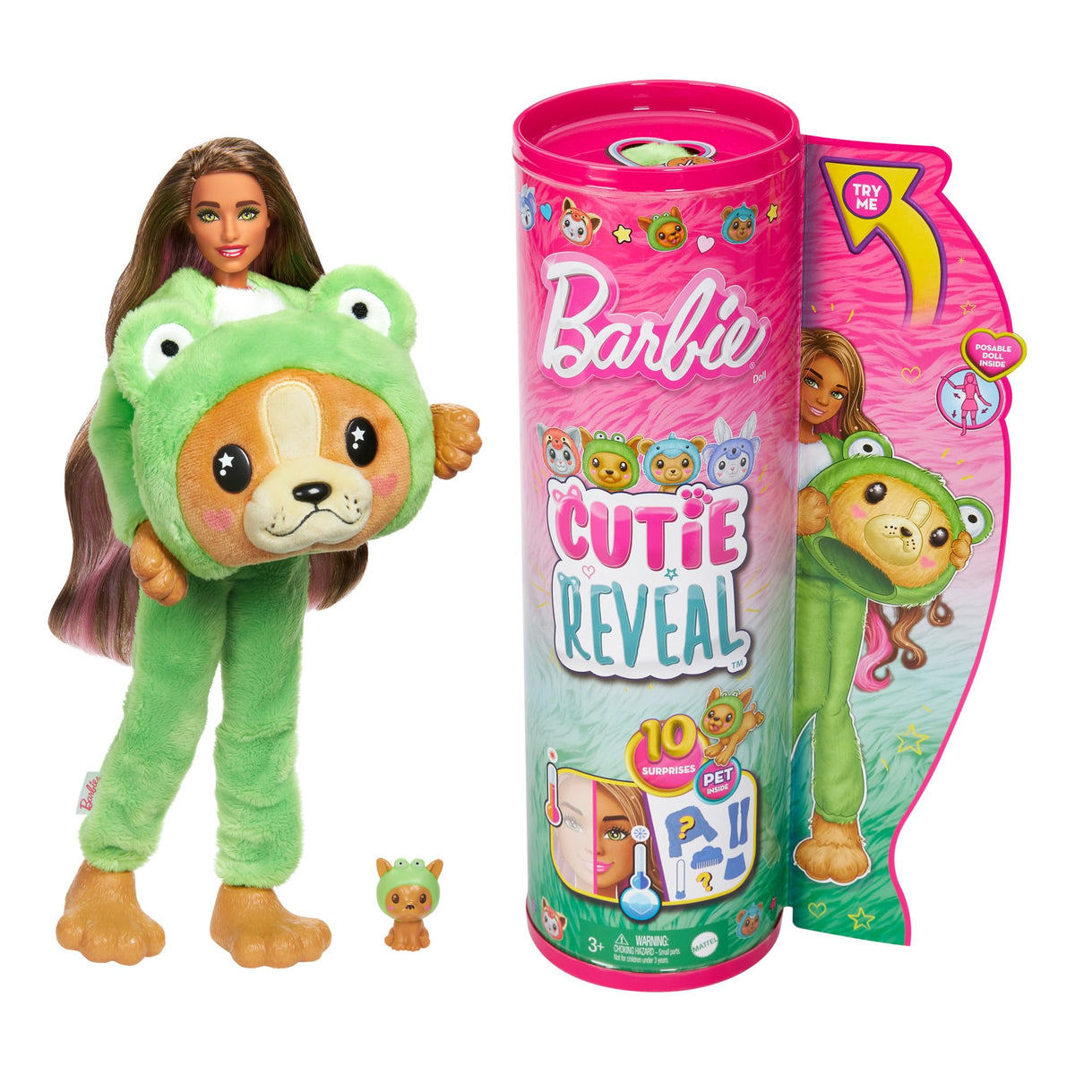 Barbie Cutie Reveal doll wearing kitten red panda costume for imaginative play