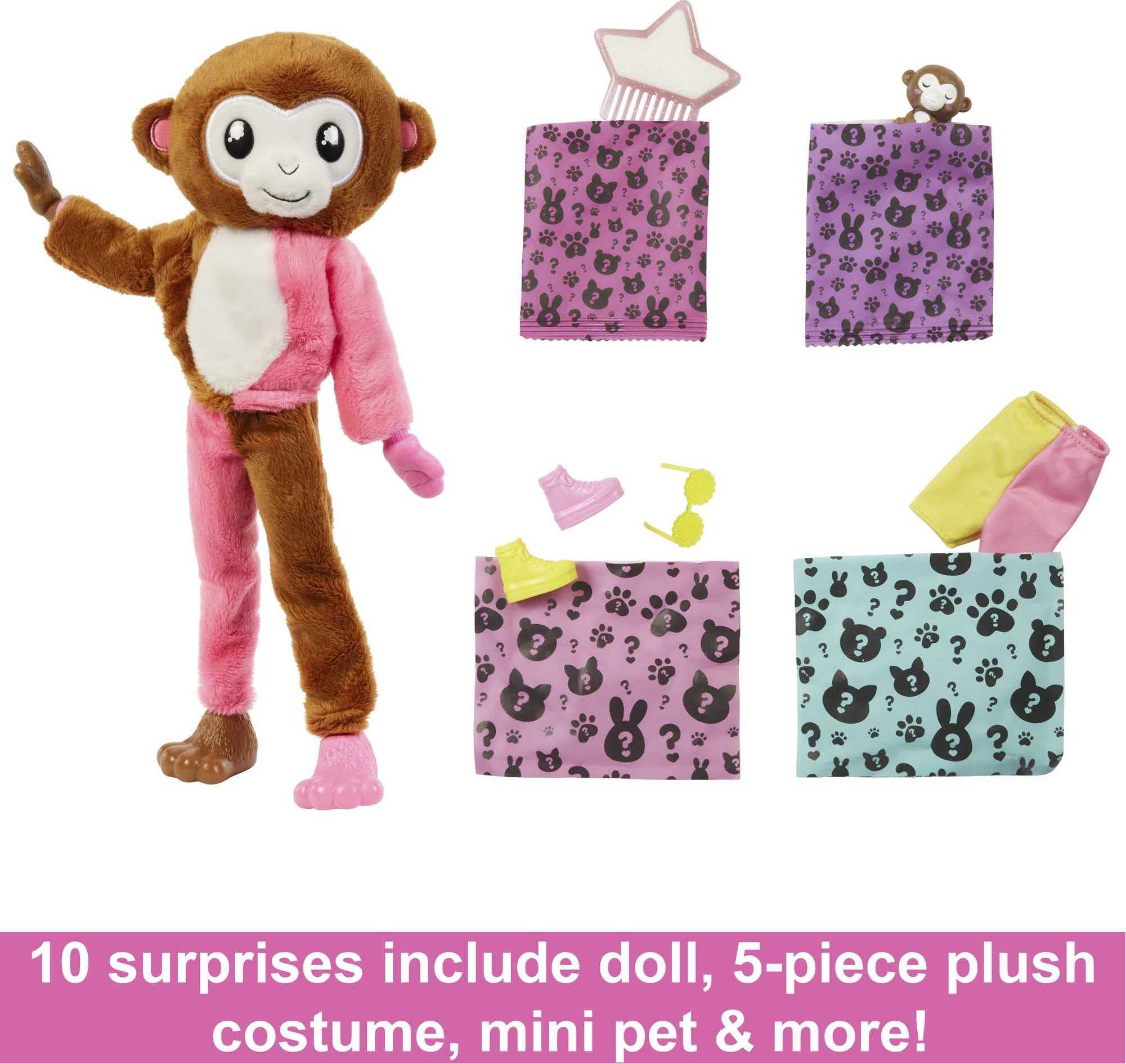 Barbie Cutie Reveal reversible plush top turning into fleece jacket