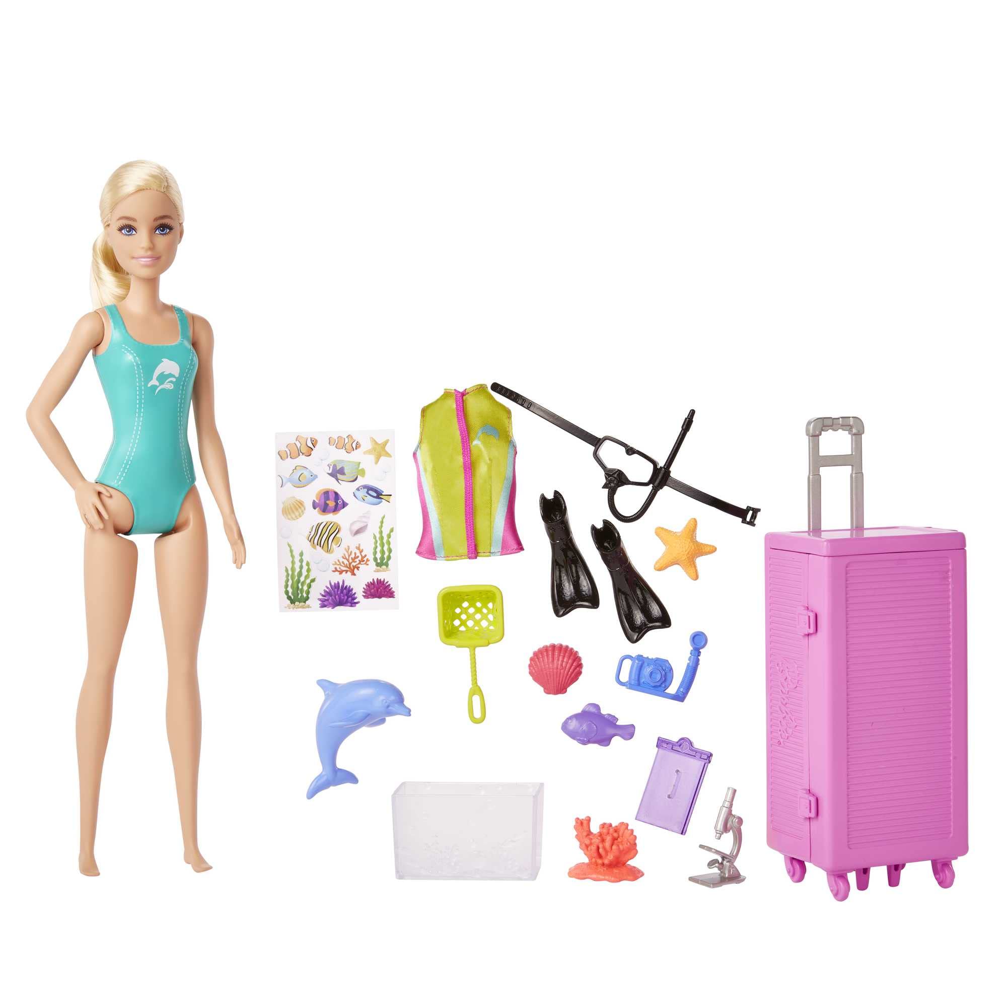 Barbie doll in snorkel gear invites exploration of life beneath the waves