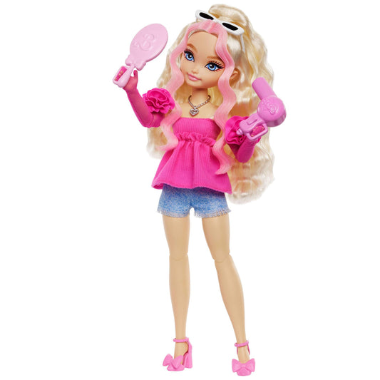 Barbie Dream Besties Malibu doll in a pose with fashion accessories for imaginative play.