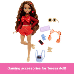 Barbie Dream Besties Teresa doll headphones highlight gaming-themed accessories