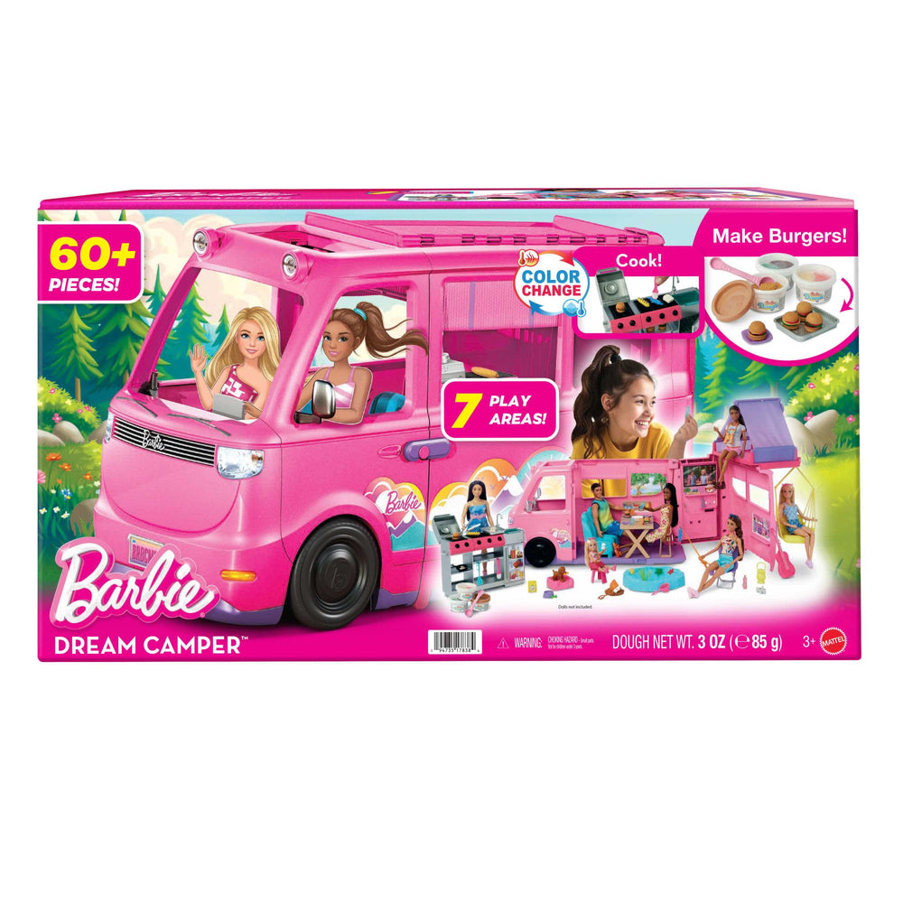 Barbie Dream Camper color-change barbecue invites interactive cooking pretend-play