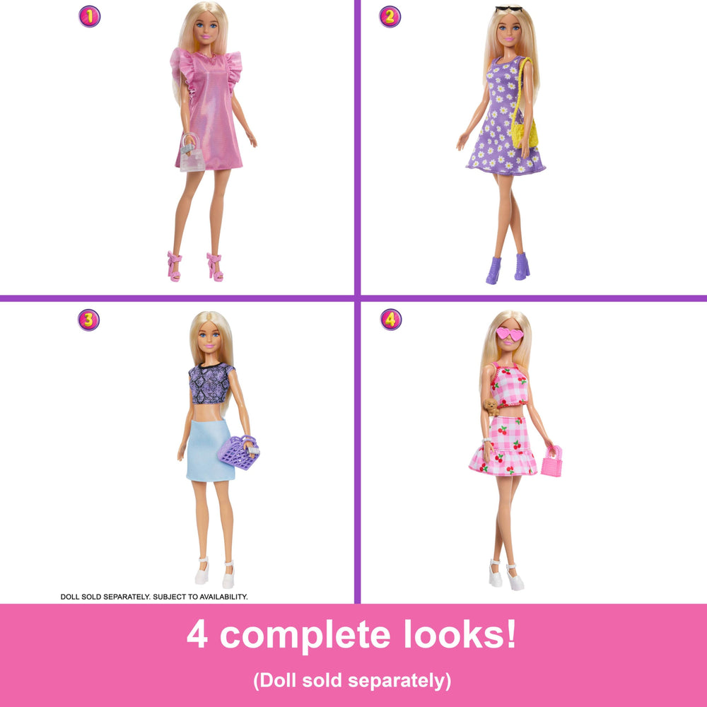 Barbie Dream Closet four complete outfits ready for mix and match moments