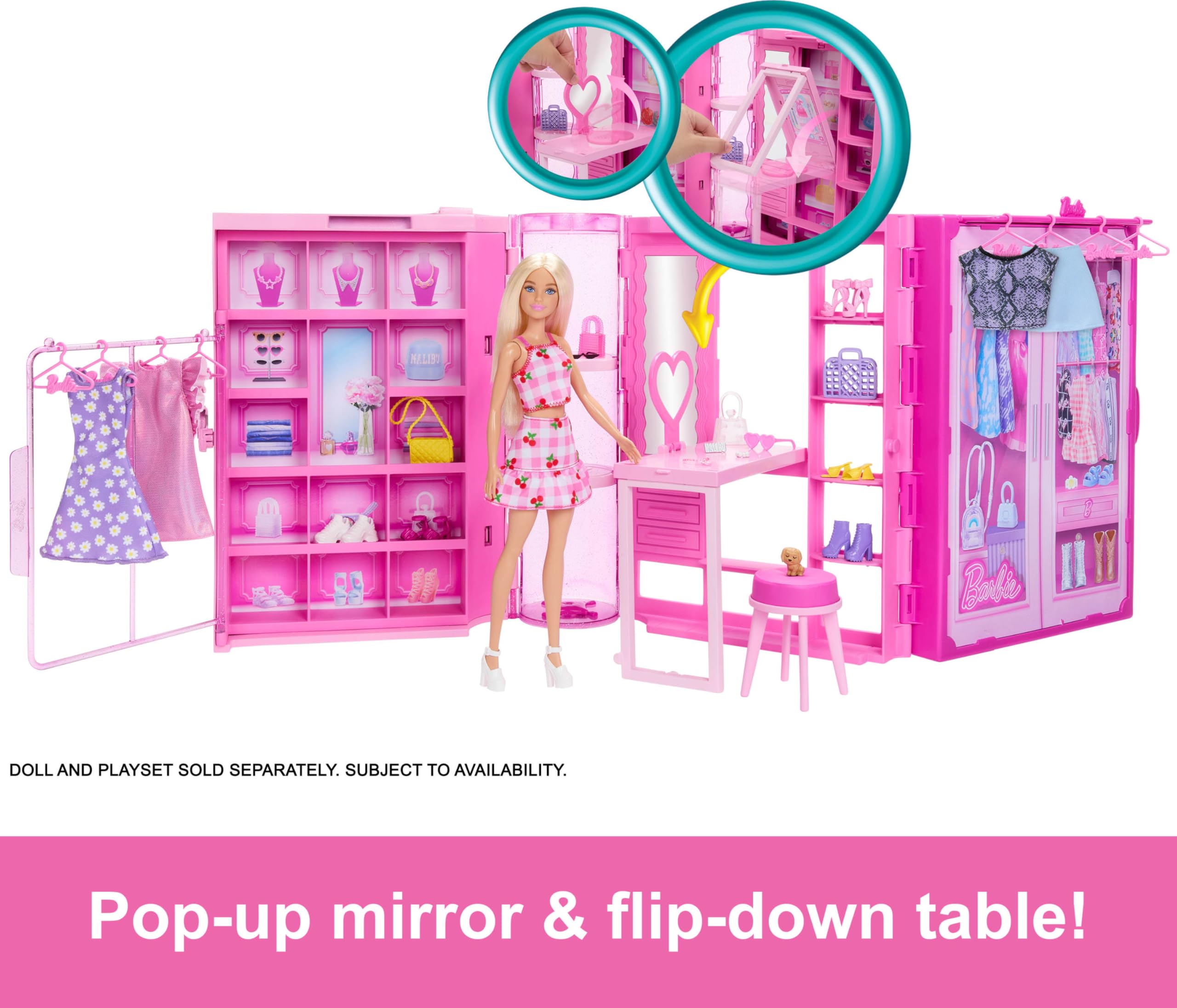 Barbie Dream Closet vanity mirror for styling Barbie with a glamorous prep station