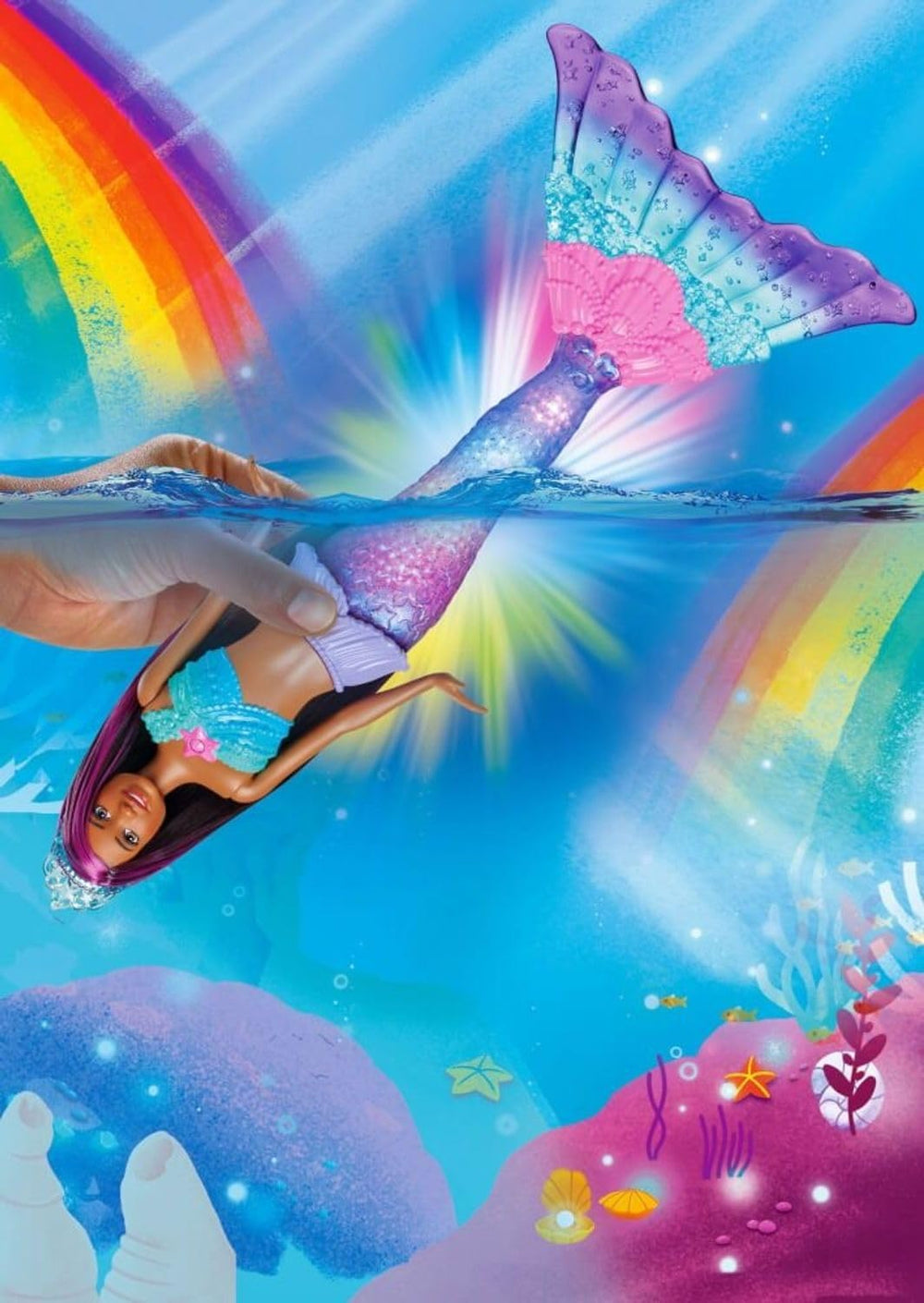 Barbie Dreamtopia mermaid bath time toy for kids aged 3 to 7.