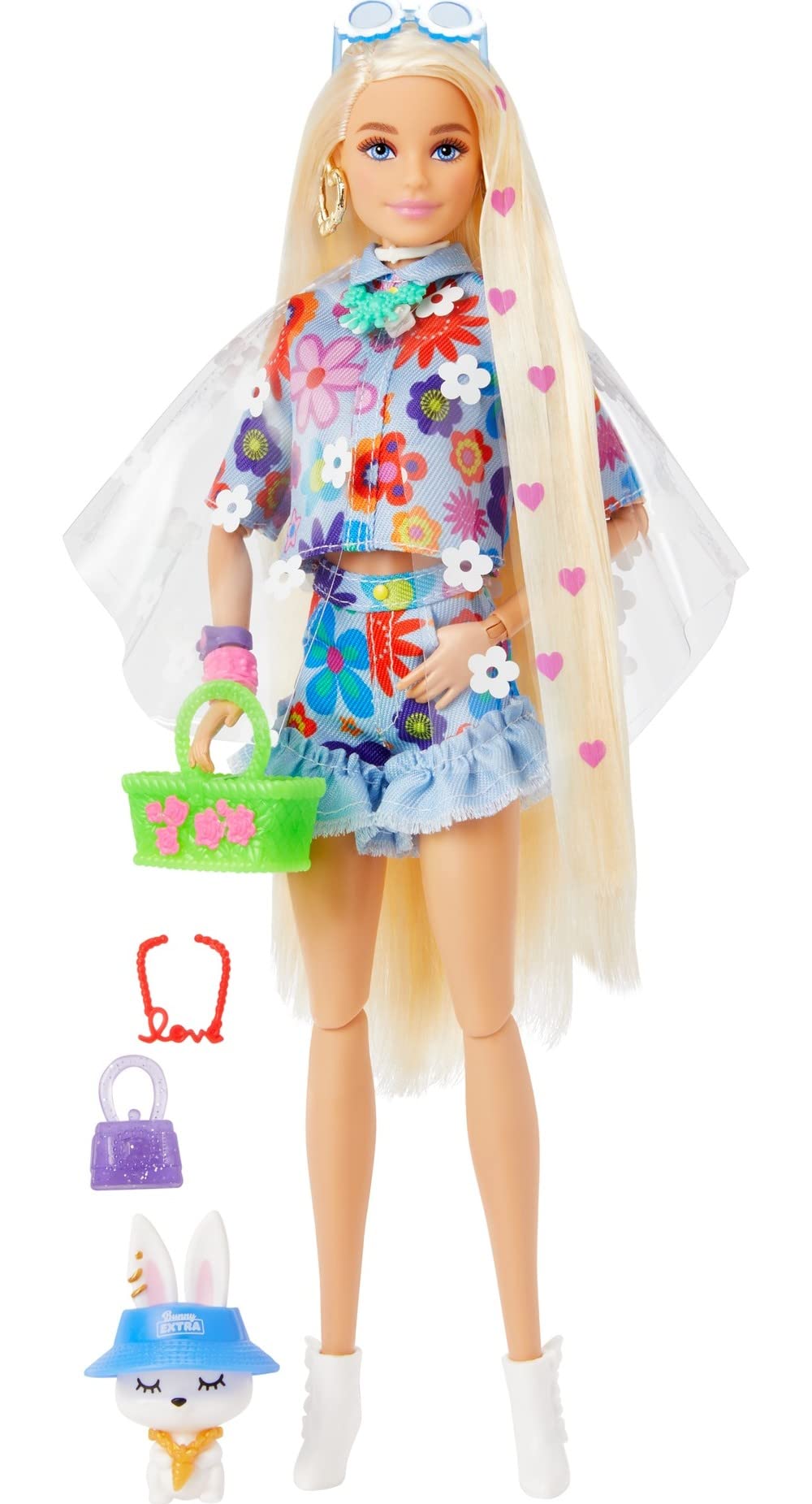 Barbie Extra doll with floral top—expressive style for imaginative play.