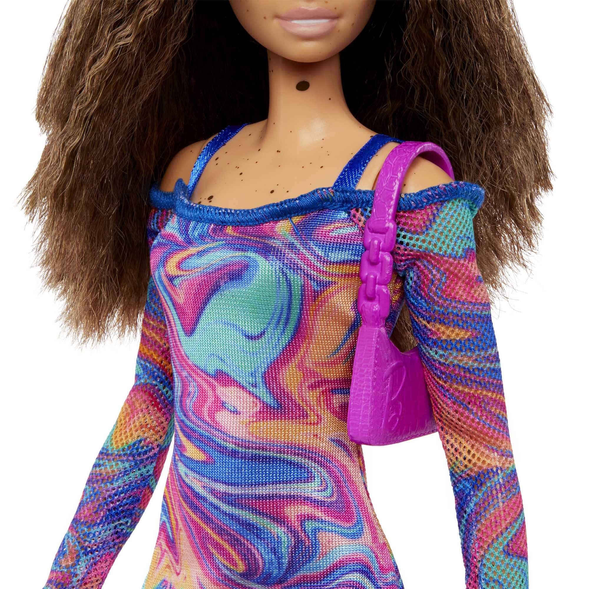 Barbie Fashionistas purple shoulder bag complements mix-and-match looks.