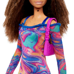 Barbie Fashionistas purple shoulder bag complements mix-and-match looks.