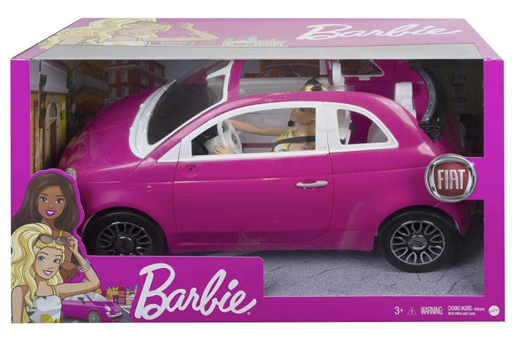 Barbie Fiat 500 gift set for kids who love travel and role play.