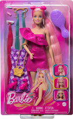 Barbie Fun & Fancy hairbrush included for easy resets and repeat styling.