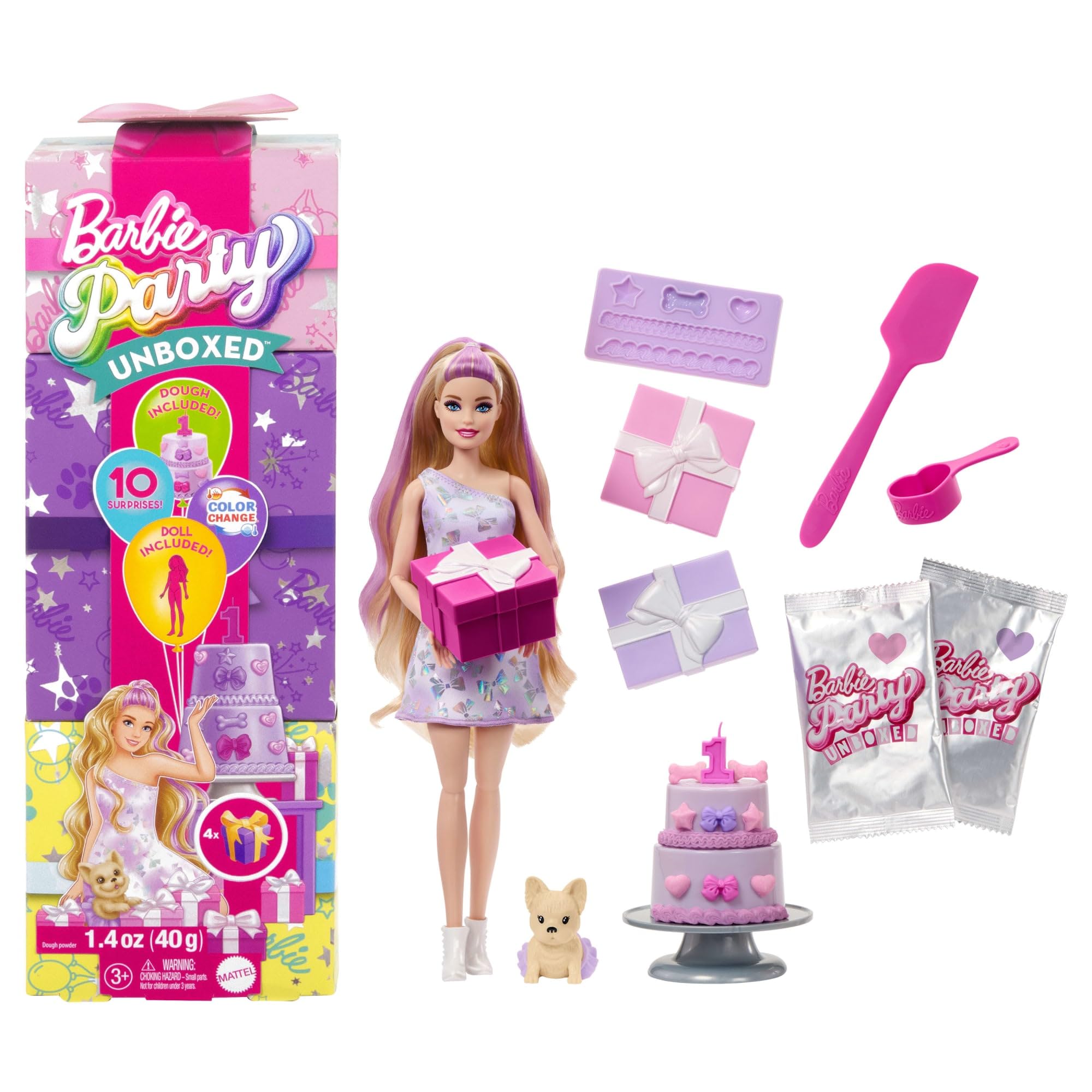 Barbie gift box packaging reveals a party-ready unboxing experience