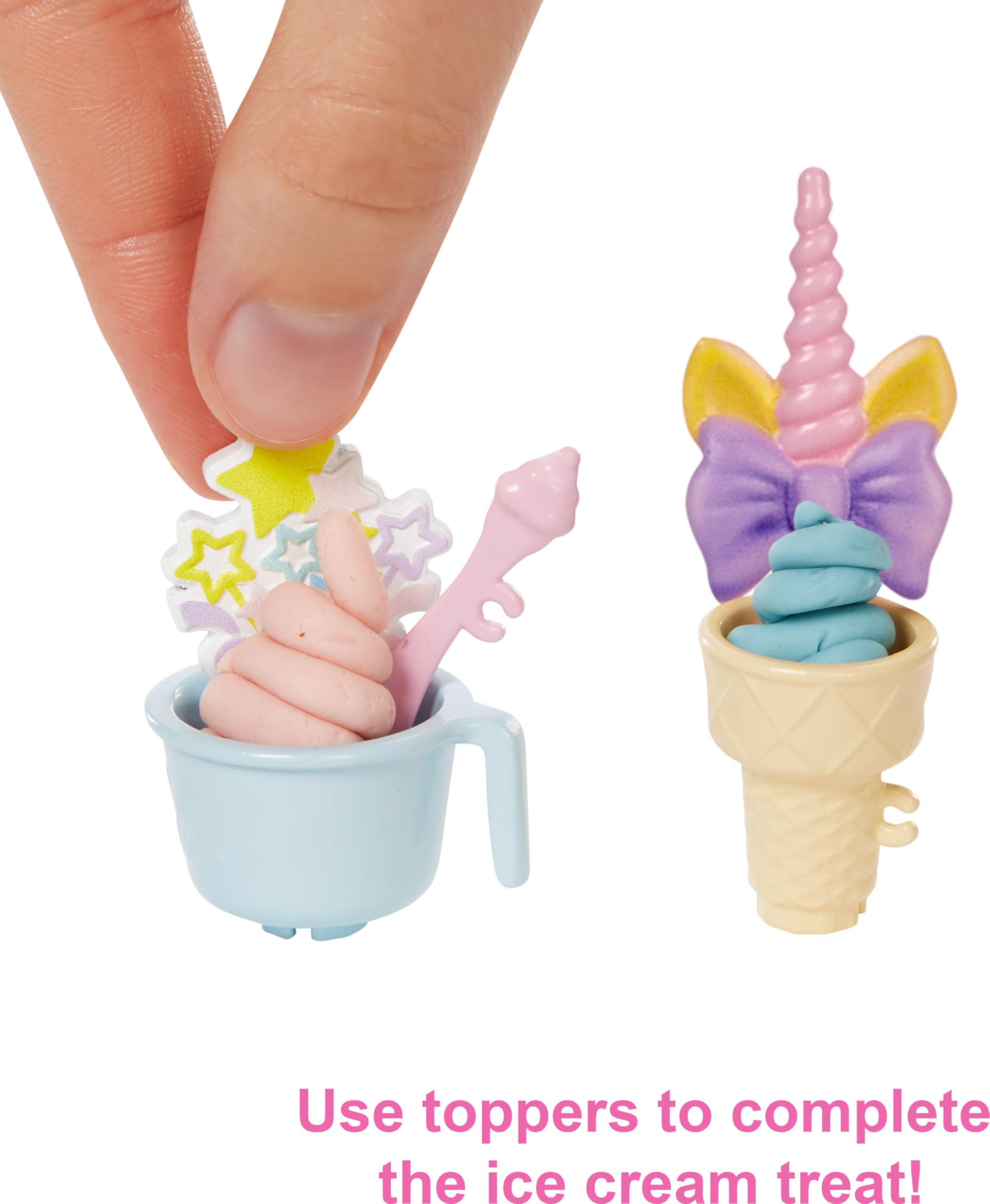 Barbie cone holder supports stable play and easy serving.