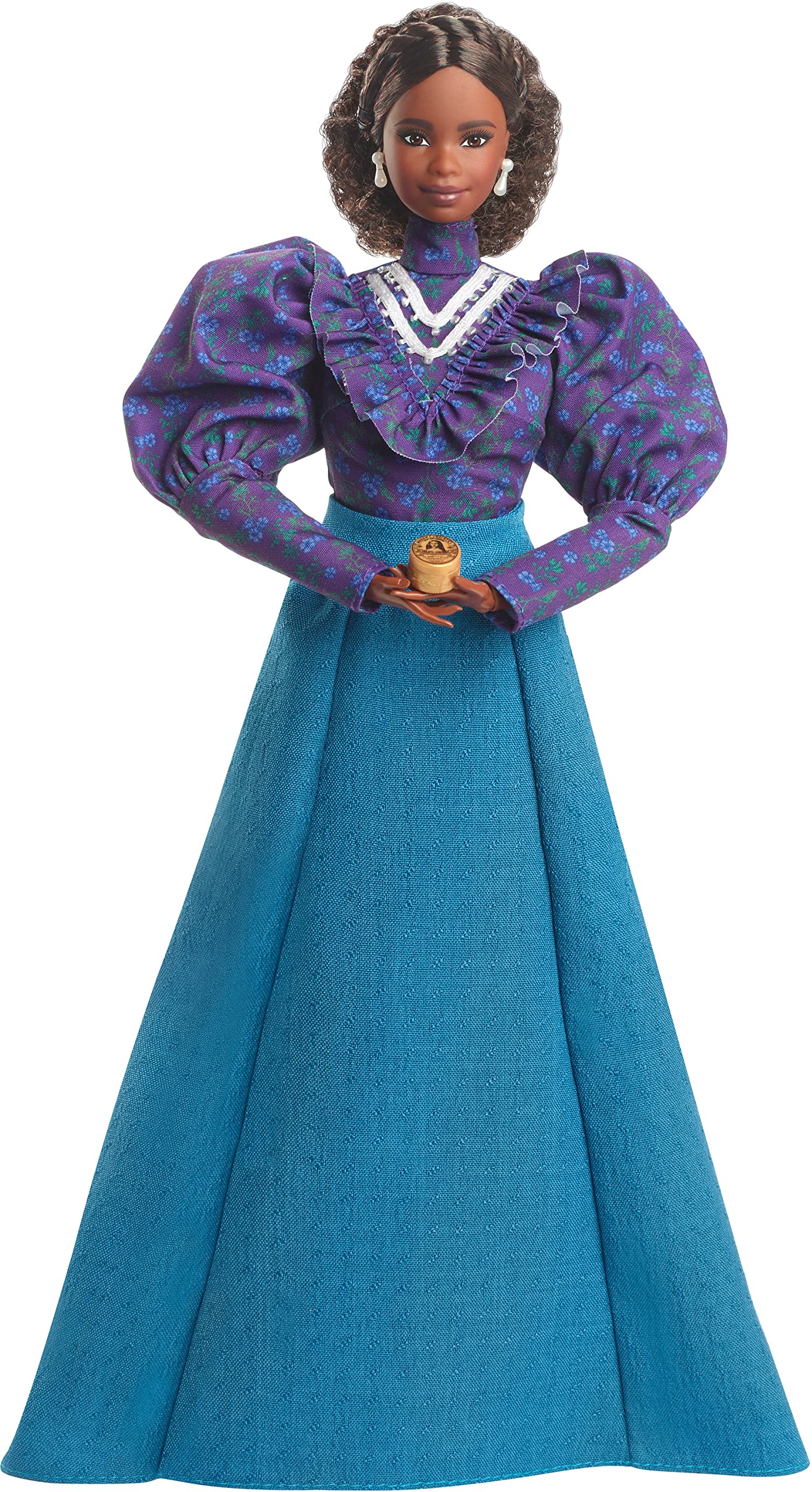 Barbie Inspiring Women Madam C.J. Walker doll in full-length skirt for display and gifting.
