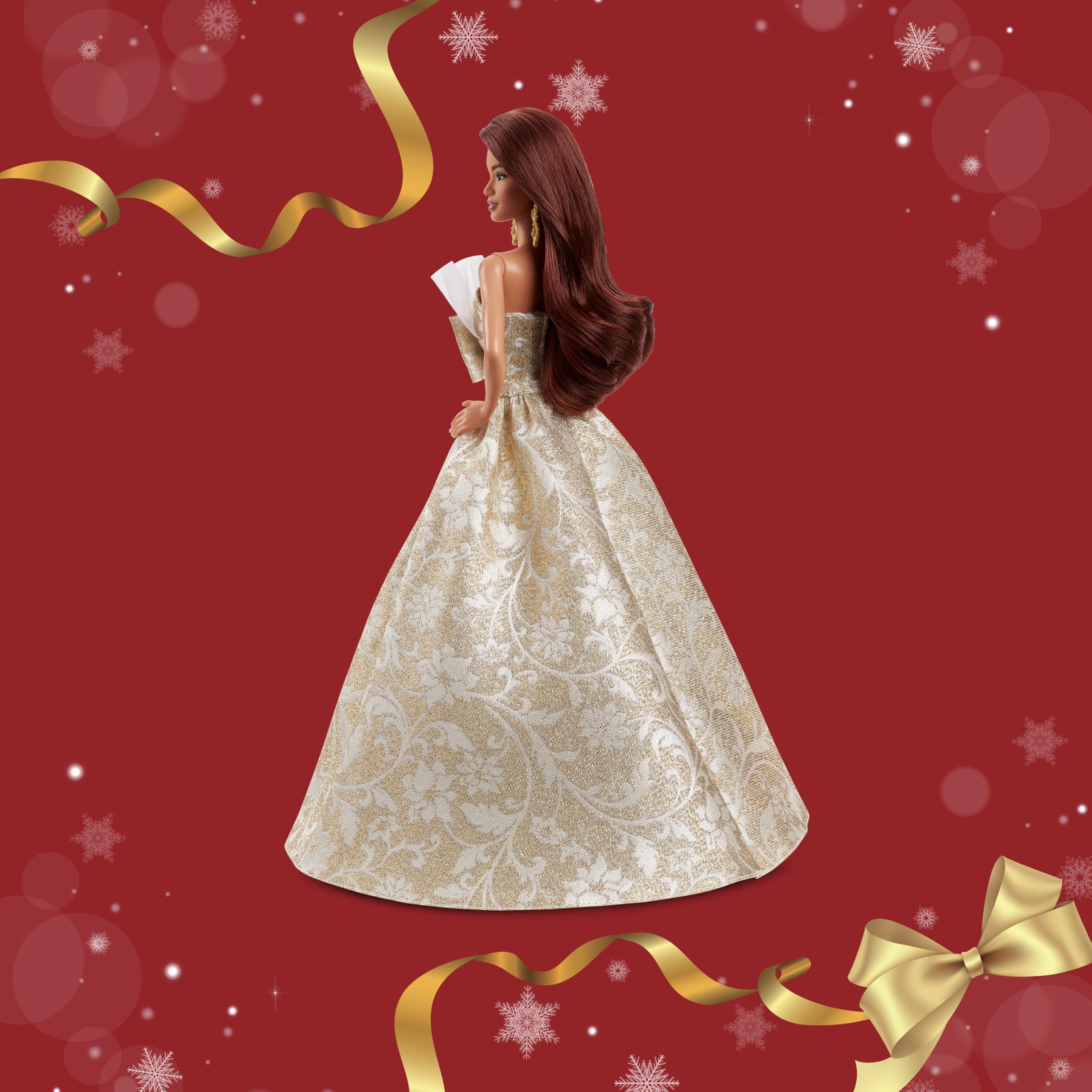 Barbie JBH97 Holiday Barbie embellished mules offer chic pretend fashion