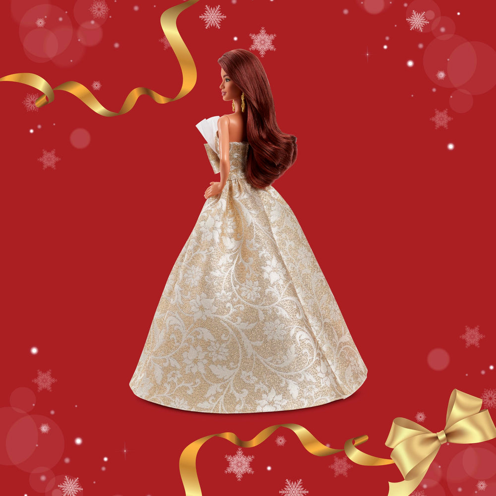 Barbie JBH97 Holiday Barbie embellished mules offer chic pretend fashion