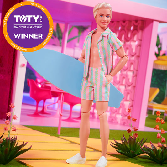 Ken's matching shorts with working pockets spark imaginative beach-themed storytelling