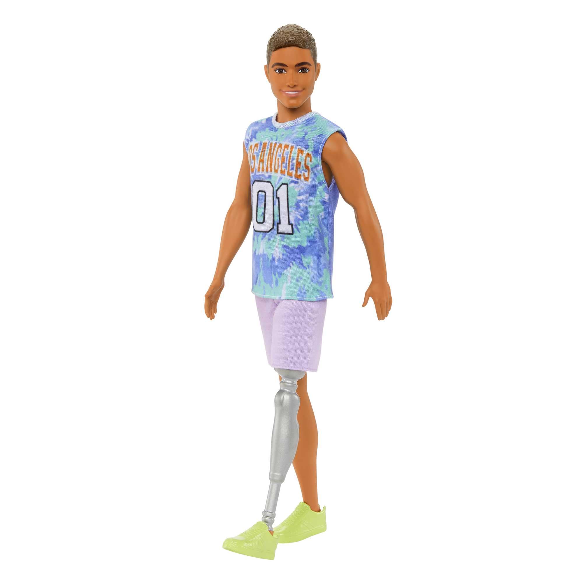 Barbie Ken Fashionistas 212 removable LA jersey enables quick outfit changes.