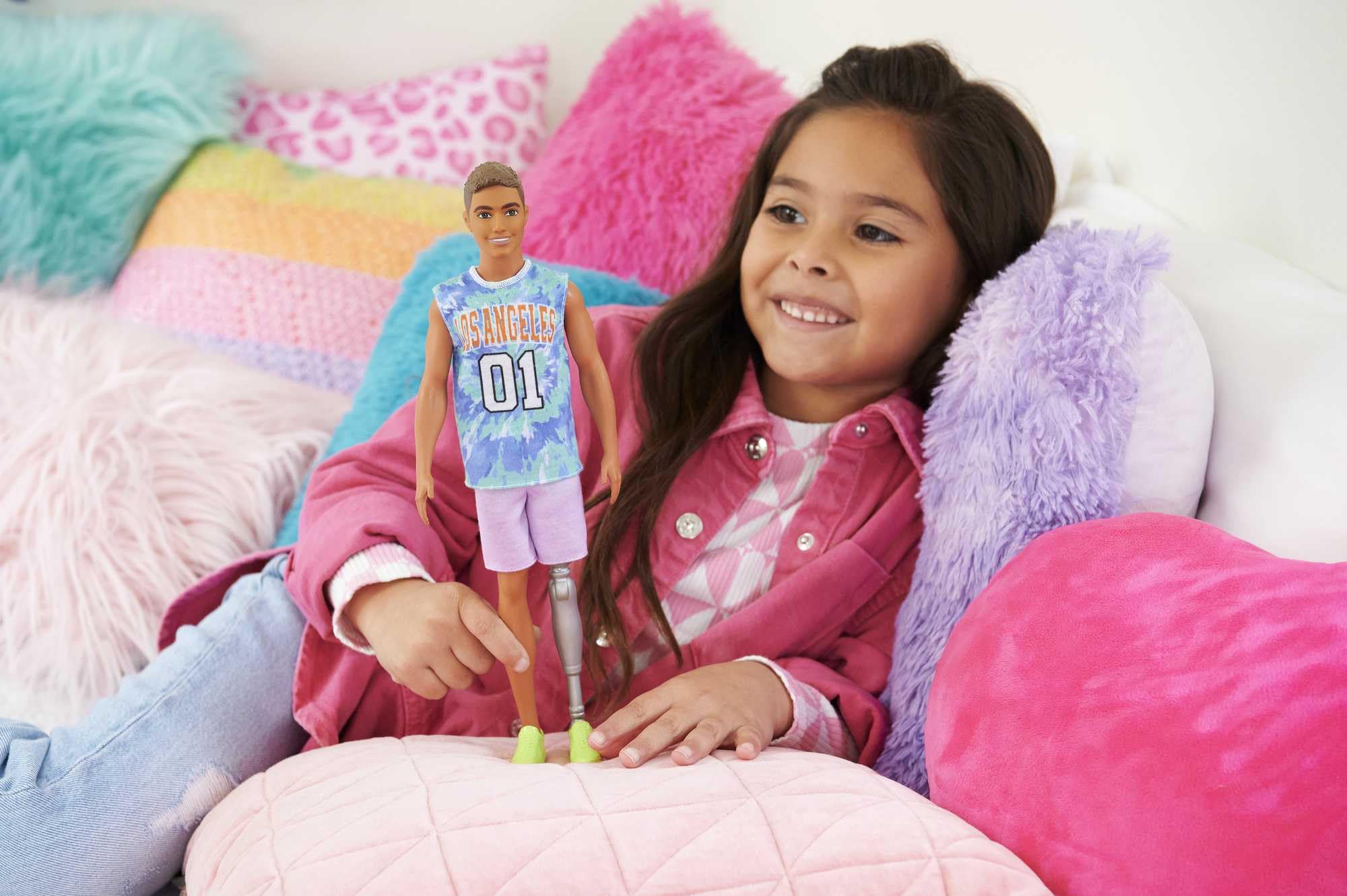 Barbie Ken Fashionistas 212 in LA jersey inspires city adventure play.