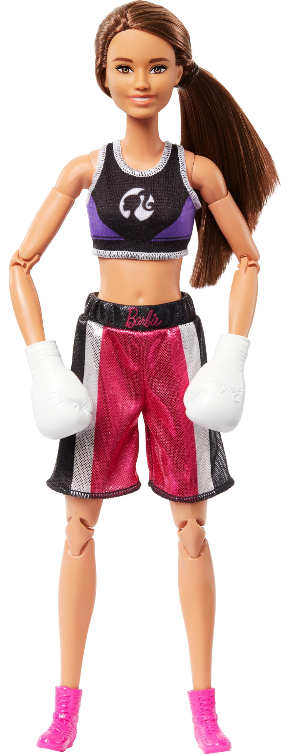 Barbie Made to Move boxer doll with removable uniform enables versatile storytelling and active play.