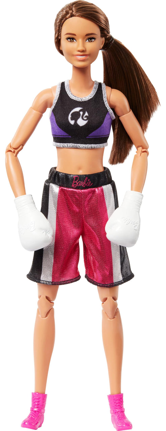 Barbie Made to Move boxer doll with removable uniform enables versatile storytelling and active play.