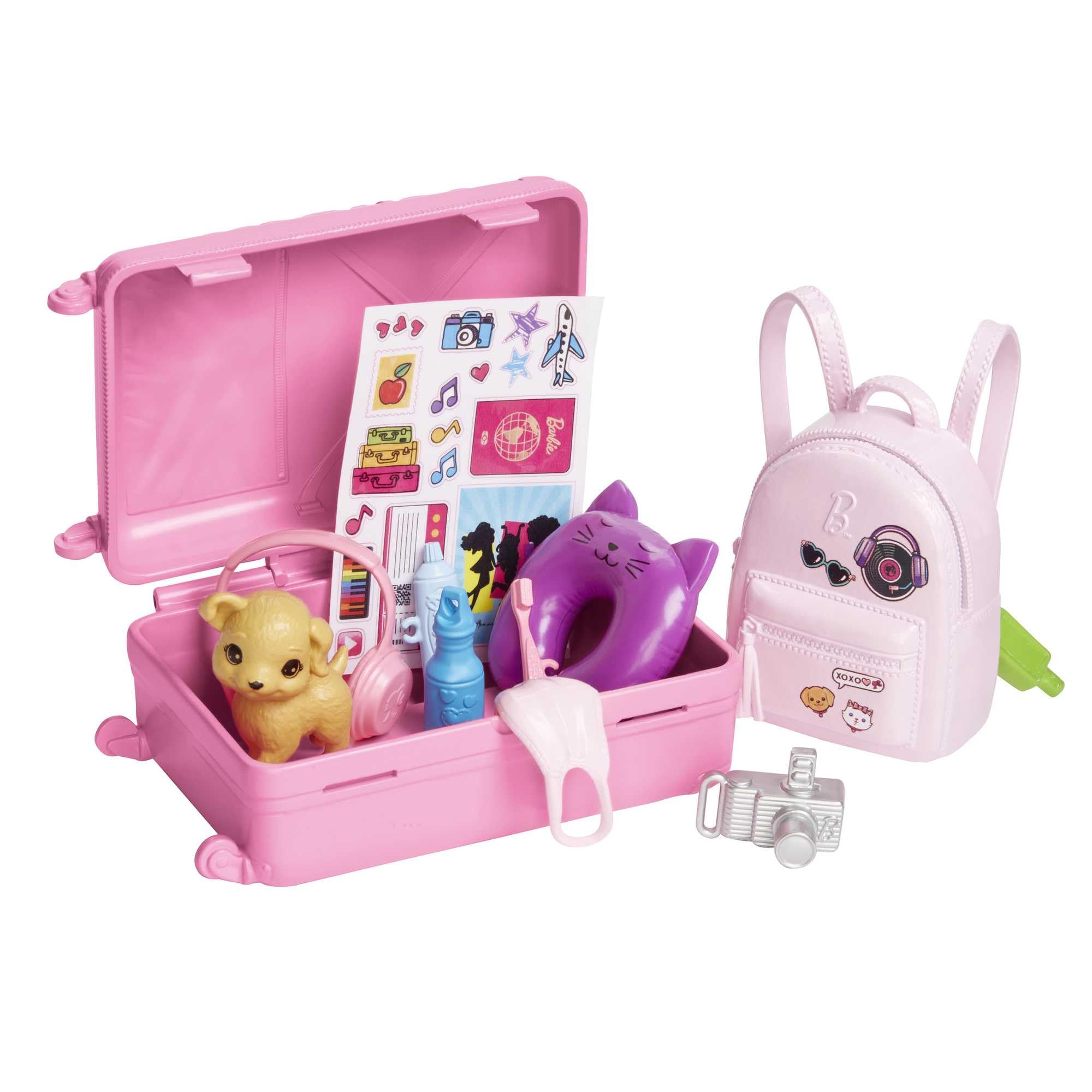 Barbie Malibu sky-print travel outfit enhances imaginative journeys