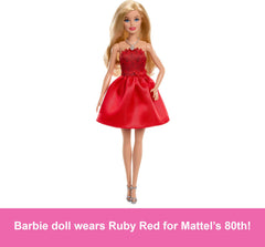 Barbie bodice inspired by Mattel logo closeup emphasizing iconic details