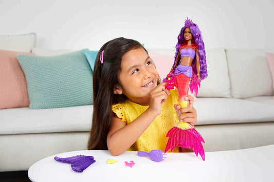 Barbie Mermaid Power Brooklyn with purple hair and ombre tail for magical play.
