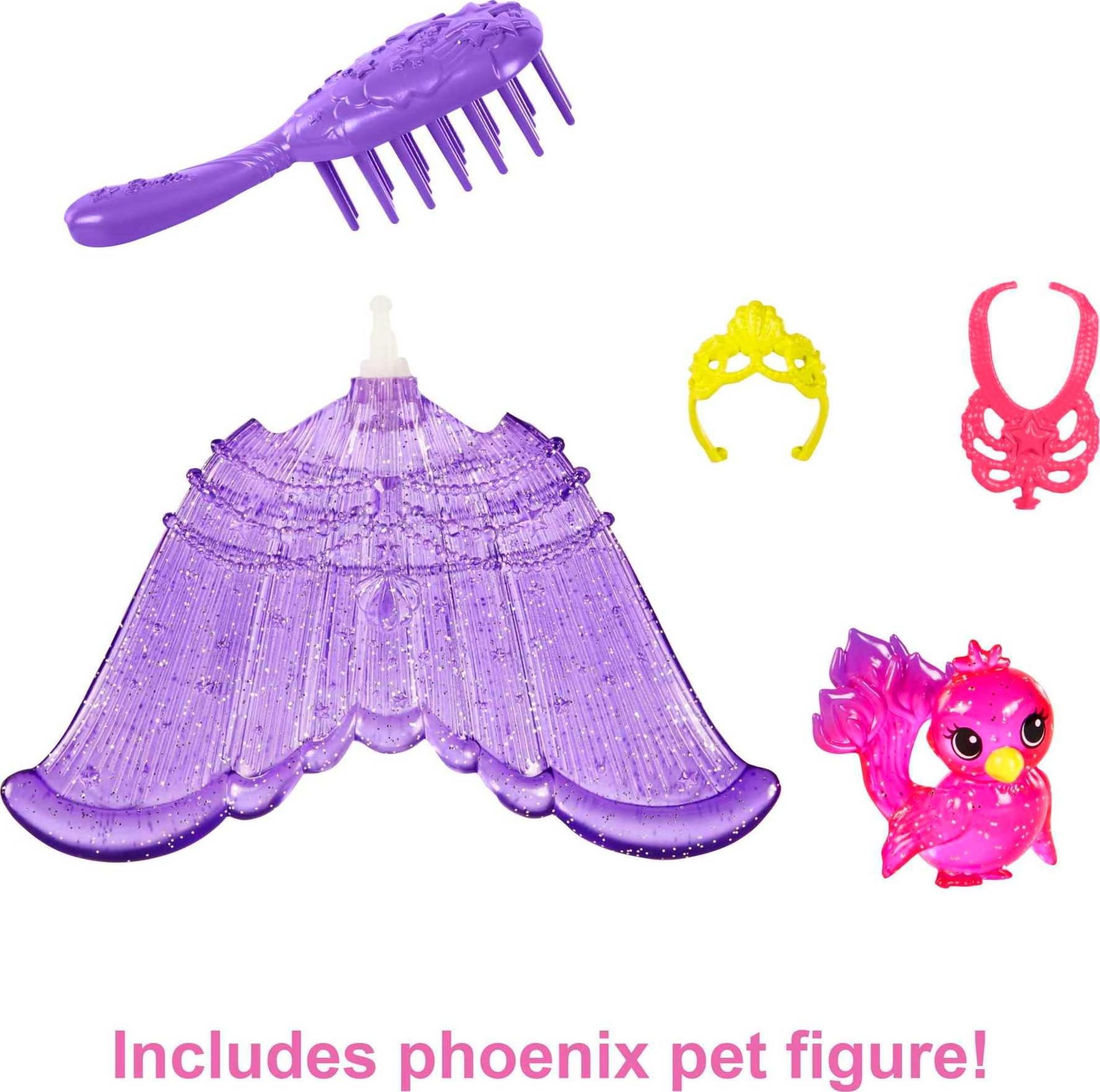 Barbie Mermaid Power hairbrush helps style hair between scenes.