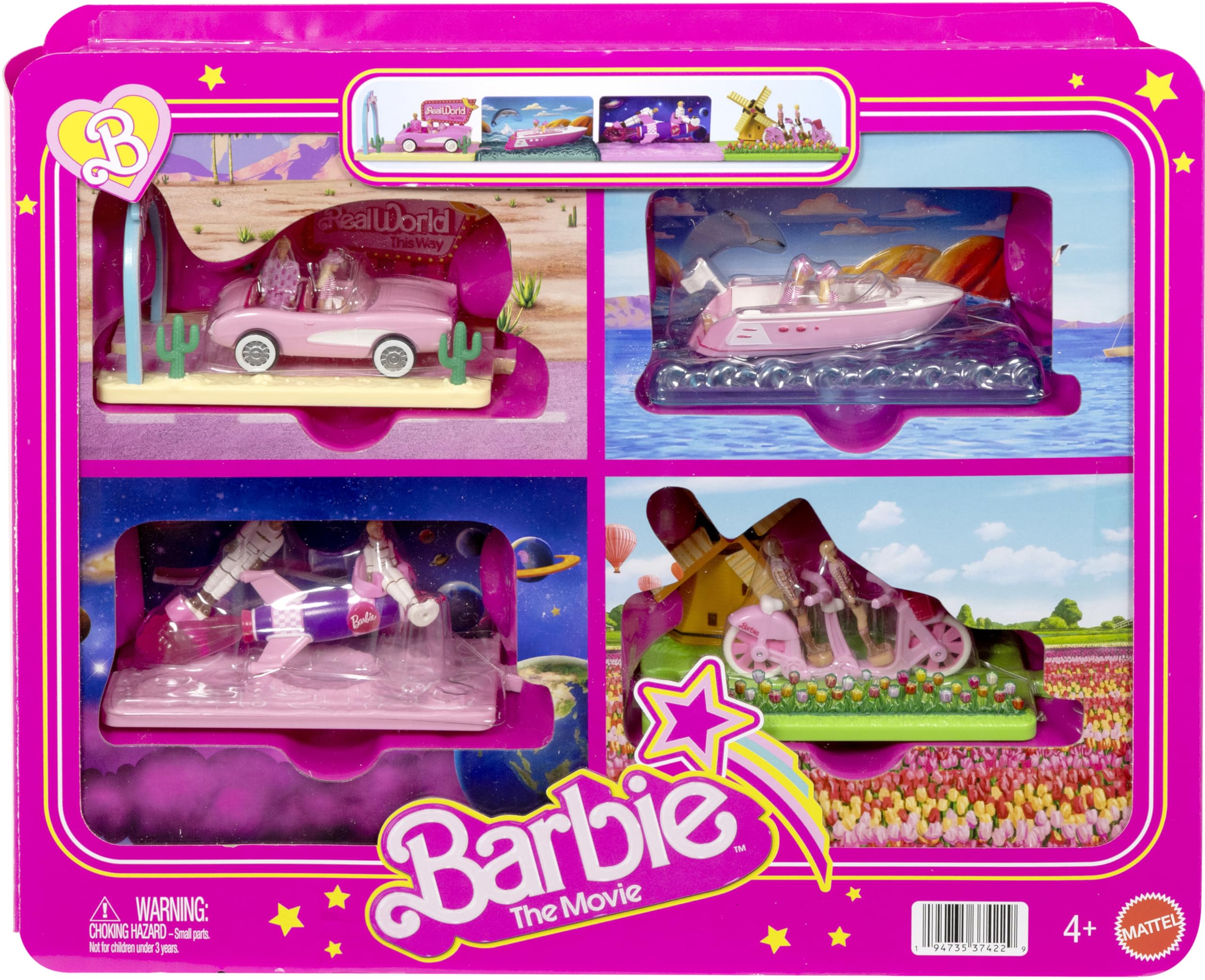 Barbie Mini BarbieLand pink convertible vehicle for imaginative play and display